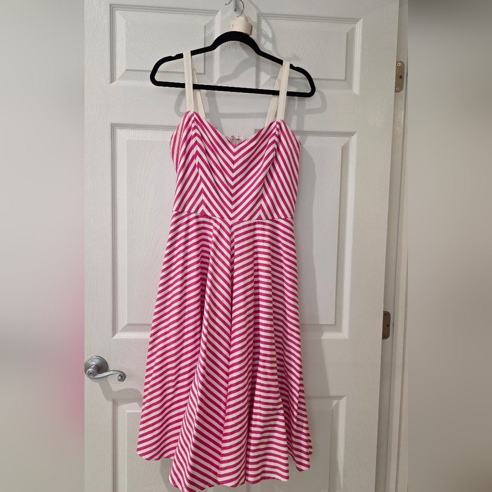 Vixen by Micheline Pitt Pink and White Dollface Dress XL